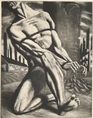 Enough (Boundman) by Harry Sternberg, 1947, Limited edition burnished aquatint on cream wove paper, offered Feb 2023