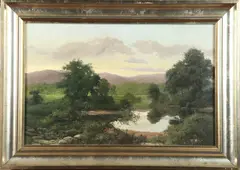 Charles S. Jarboe, River Landscape, Oil on canvas