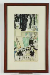 Henri Guydo, Young Sailor with his Friends, Mixed media (watercolor and ink) on paper