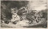 Eugène Delacroix, Jeune Tigre Jouant Avec sa Mere (Tiger Cub Playing with Its Mother)