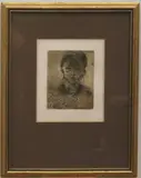 Paul Cézanne, Tete De Jeune Fille (Young Girl), Etching signed in plate "P