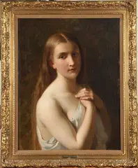 Edmond Leclercq, Portrait of a Young Woman, 1859, Oil on canvas