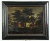Farm View by Continental School, Oil on board, offered Feb 2023