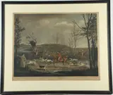 Henry Barnard Chalon, Fox Hounds Breaking Cover, Pencil annotations at the bottom