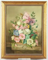 G. K. Pumfrey, Summer Flowers Bouquet, Oil on canvas