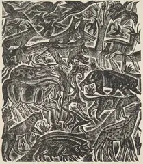 Robert Gibbings, Animals Led Into Arc, 1928, Wood engraving as included in "Lamia