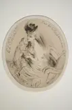Jacques Villon, Adresse Sagot (La Dame au chien), circa 1906, Drypoint printed on paper