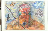 American School, Chief, 1991, Pastel on paper
