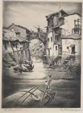 Cyrus Leroy Baldridge, Soo Chow Canal, 1944, Pencil titled, signed and dated at base