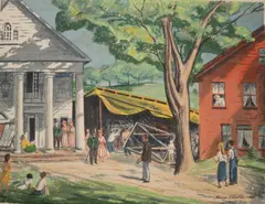 Harry Shokler, Rehearsal (Summer Theater), 1954, Ink signed and dated lower right hand corner