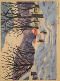Harry Shokler, Vermont Winter, circa 1946, Pencil signed lower right corner