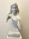 Italian School, Bust of Carmen, Carved white marble bust. - Height: 25.5 inches
