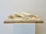 Stefano Maderno, The Martyrdom of Saint Cecilia, Continental 19th century alabaster statue on a marble base. - Marble base: 19 x 8 in