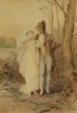 Frederick Hendrik Kaemmerer, The Couple, Watercolor and gouache on paper