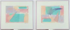 Clay Huffman, Pair of Untitled Monotypes, 1986, Pencil noted as a "monotype," signed and dated "86" at base