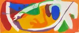 Arlette Jassel, Fly Fishing, circa 1970, Acrylic stains on canvas