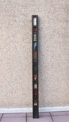Joan Earnhart, Untitled Assemblage Work, Mixed media: "found objects, broken pieces of antiques, older objects that carry a history and representational objects to relate an idea." Verso signed. - Height: 96 inches; wide: 5.5 inches; dept: 2.5 inches
