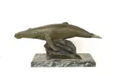 R. Thompson, Blue Whale, Bronze sculpture signed at base. - Length: 13 inches