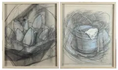 J. Maggi, Two Untitled Works, 2002, Mixed media on canvas