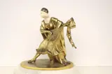 Theodore Ullman, Bronze Sculpture of Mandolin Player, Bronze on a onix base