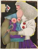 Richard Lindner, Untitled, 1974, Colored lithograph as included in the "Panorama: XXe Siecle - Le Surrealisme I - XLII