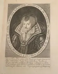Crispin van Queboren, Portrait of Louise de Coligny, circa 1625, Engraving published by Broer Jansz in The Netherlands