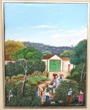 Corta de Café by Edmundo Otoniel Mejia, 1990, Acrylic on canvas, sold Apr 2023