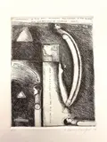 Thom Cooney Crawford, Unchanged: Man is Always Seeking his Return, 1984, Pencil signed, marked as "H.C" and dated at base