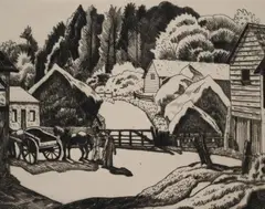 The Farm in Nettle Hollow by Ethelbert White, circa 1929, Pencil signed and titled at base, sold Apr 2023