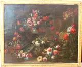 Neopolitan School, Still Life of Flowers, Oil on canvas
