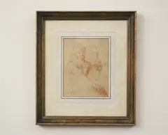French School, Woman Holding a Sword, Red chalk