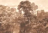 Francis Job Short, Berry Pomeroy Castle, 1885, Dunthorne at The Rembrandt Head, in Vigo Street.' Pencil signed "Frank Short" lower right hand corner