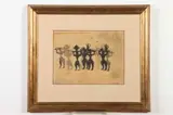 Continental School, Abstract in Dark Palette, 1967, Watercolor and gouche on possibly hand-made paper