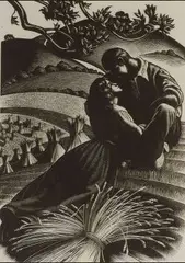 Clare Leighton, The Lovers, Woodcut on paper