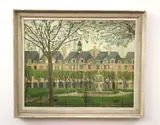 André Fontenay, The Clock Tower at Place des Vosges, Oil on canvas