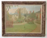 Chateau view from the Courtyard by French School, Oil on canvas, sold Jun 2023