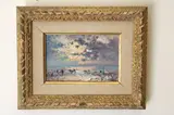 André Hambourg, Beach Scene, Oil on canvas