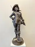 Edouard Drouot, "Le Bretteur", Patinated bronze figure titled "Le Bretteur;" signature inscribed on circular base. - h. 31 in., w. 12 in., d. 10 in