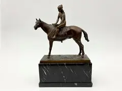 Helmut Schievelkamp, Nymph on Horseback, Bronze rests on a marble base