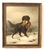 Johannes Deiker, Setter mit Beute (Setter with Prey), Oil on canvas
