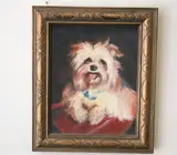 Small Portrait of a Bichon Frise by American School, Oil on canvas, offered Jun 2023