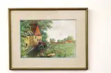 Continental School, House on the Canal, 1940, Watercolor on paper