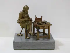 Franz Bergmann, Shoemaker, early 20th century, Bronze cold-painted statue
