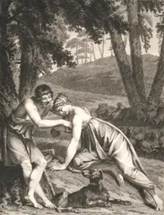Pierre-Paul Prud'hon, Daphnis et Chloé ou La Cigale, 19th century, Engraving made by Barthelemy Joseph Fulcran Roger (French, 1767