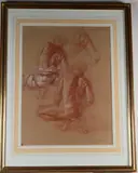 Rob Liberace, Classical Studies of Torsos, Chalk on paper with white highlights