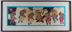 Alejandro Canales, Danza El Gueguense, also known as Macho Raton, 1975, Ink and acrylic paint on paper
