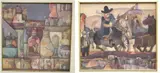 Modern School, Two works: A Gaucho and a Still life, Mixed media on board