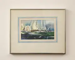 Joan M. Popeo, Sailing Boats, 1994, Watercolor on paper