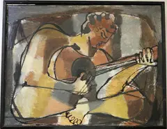 Antonio Luccarelli, The Guitar Player, 2066, Mixed media on canvas