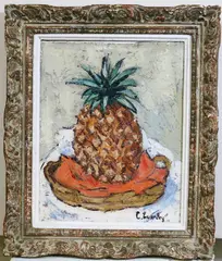 Cecil Everley, A Summer Pineapple, Oil on canvas